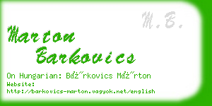 marton barkovics business card